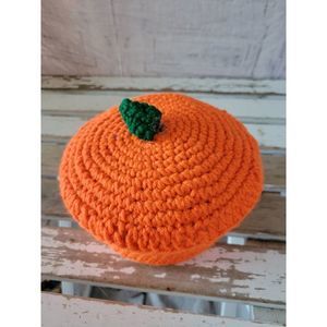 Knit pumpkin handmade tub container bucket fall Halloween home decor‎